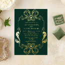 Search for emerald and gold wedding invitations Vintage