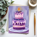 Search for purple cake birthday cards Pretty