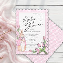 Search for pink bunny baby shower invitations Pink and white
