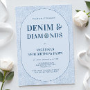 Search for denim and diamonds party invitations Elegant