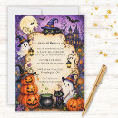 Search for feline halloween invitations Cute