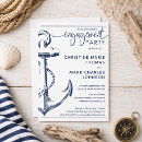 Search for anchor engagement party invitations Navy blue
