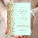 Search for mint green and gold wedding invitations Chic