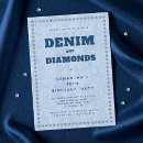 Search for denim and diamonds birthday invitations Western