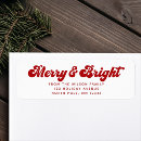 Search for merry bright return address labels Retro