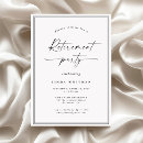Search for female retirement party invitations Black and white