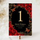 Search for gold and red table cards Mis quince anos