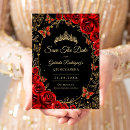 Search for red gold save the dates 15th birthday