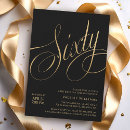 Search for dinner 60th birthday invitations Black and gold