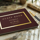 Search for burgundy wedding guest books Typography