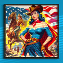 Search for western pinup girl art Cowgirl