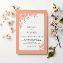 Search for gold and coral wedding invitations Flowers