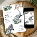 Search for wild animal baby shower invitations Boho