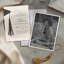 Search for school colors graduation invitations Black white