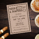 Search for beer and diaper party invitations Rustic