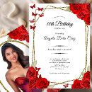 Search for red roses 18th birthday invitations For her