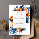 Search for terracotta and navy wedding invitations Watercolor
