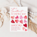 Search for valentine day baby shower invitations Watercolor hearts