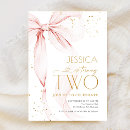 Search for girls 2nd birthday invitations Pink bow