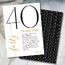 Search for 40th birthday thank you cards Fortieth