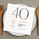 Search for black and gold napkins 40th birthday