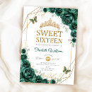 Search for gold green sweet 16 invitations Elegant chic