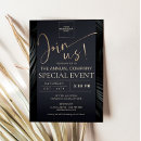Search for corporate dinner invitations Black and gold