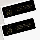 Search for elegant birthday party return address labels Black gold