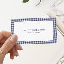 Search for blue plaid pattern business cards Minimalist