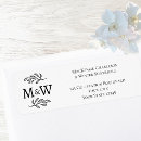 Search for modern bride return address labels Typography