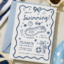 Search for retro pool party invitations Blue