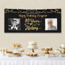 Search for 80th birthday banners Black and gold