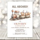 Search for train 1st birthday invitations All aboard