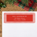 Search for red gingham return address labels Cute