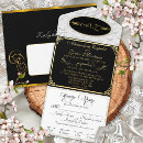Search for gold embossed wedding invitations Black