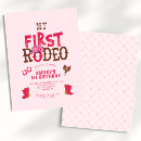 Search for my rodeo 1st birthday invitations Pink