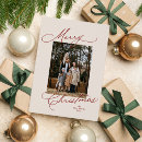 Search for elegant script christmas cards Red
