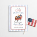 Search for all american boy invitations Red white and blue