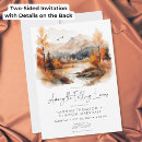 Search for fall mountain wedding invitations Watercolor