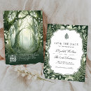 Search for enchanted forest wedding save the dates Fairytale