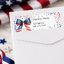 Search for 4th birthday return address labels Red white and blue
