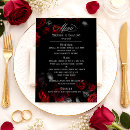 Search for red and black menus Rehearsal dinner