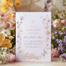 Search for girl christening invitations Floral baptism