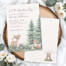 Search for woodland animals baby shower invitations Let the adventure begin