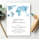 Search for airplane bridal shower invitations Globe