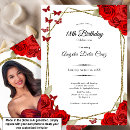 Search for red roses 18th birthday invitations For her