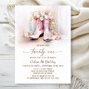 Search for cowgirl 21st birthday invitations Pink