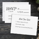 Search for number of guests wedding rsvp cards Black and white