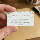 Search for faux gold foil confetti return address labels Golden