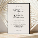 Search for vintage black and ivory wedding invitations Old money